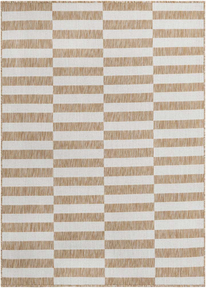 5' 3 x 5' 3 Easy-Clean Striped Indoor / Outdoor Square Rug