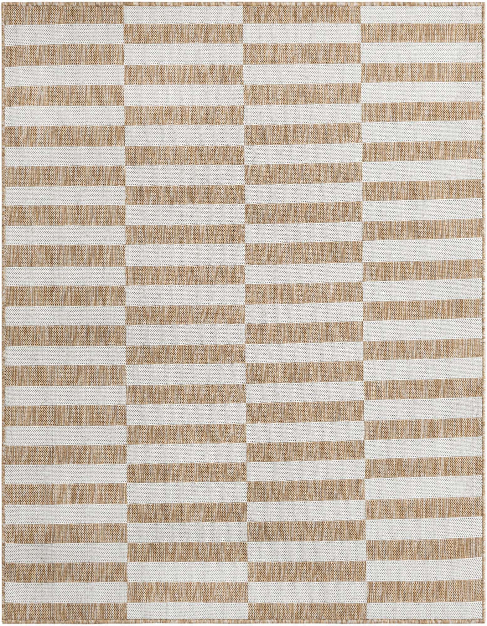 5' 3 x 5' 3 Easy-Clean Striped Indoor / Outdoor Square Rug