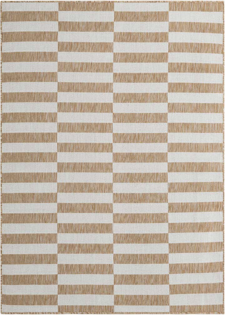 6' x 6' Easy-Clean Striped Indoor / Outdoor Square Rug