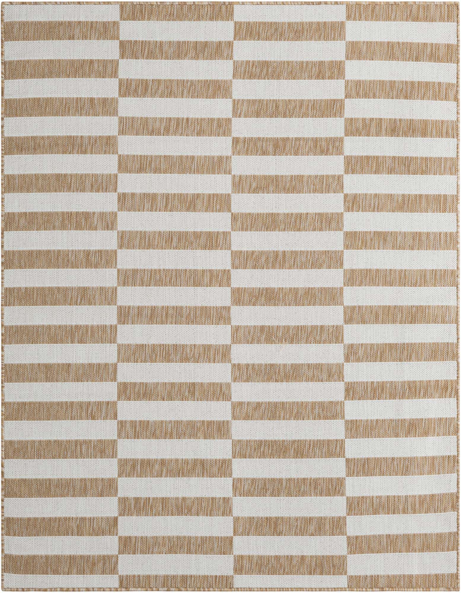 6' x 6' Easy-Clean Striped Indoor / Outdoor Square Rug