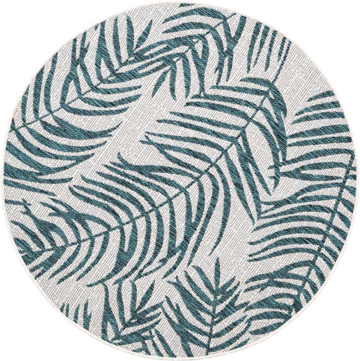 4' x 4' Easy-Clean Botanical Indoor / Outdoor Round Rug