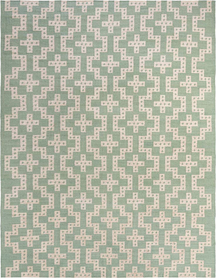 Detail image of 10' x 14' 1 Hand Woven Kilim Wool Rug