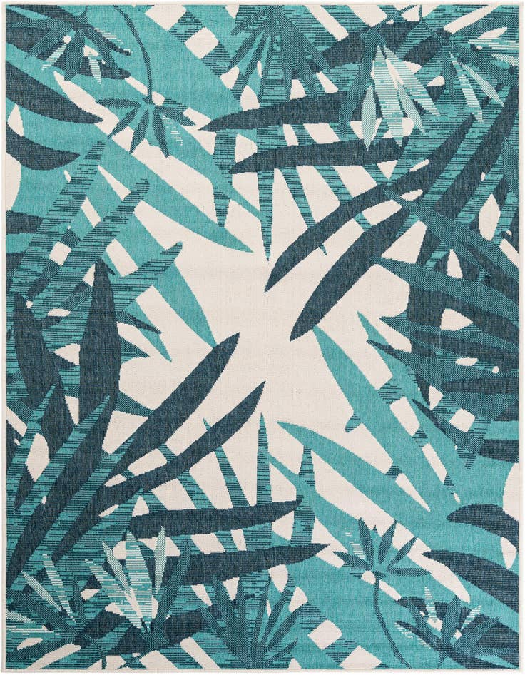 Detail image of 5' x 8' Easy-Clean Botanical Indoor / Outdoor Rug
