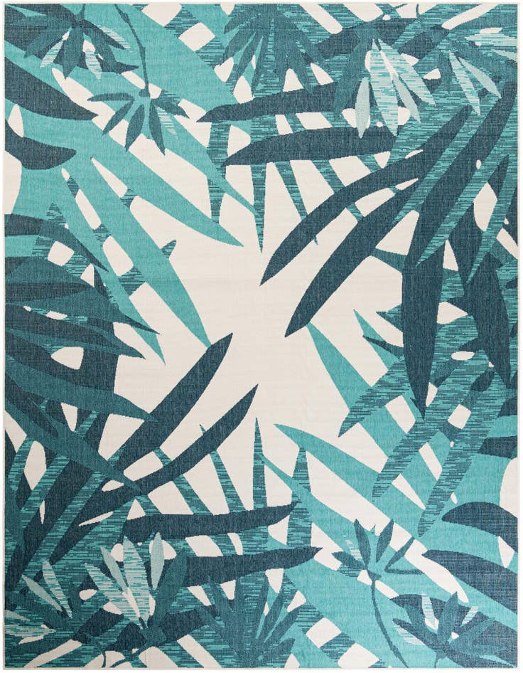Detail image of 9' x 12' Easy-Clean Botanical Indoor / Outdoor Rug