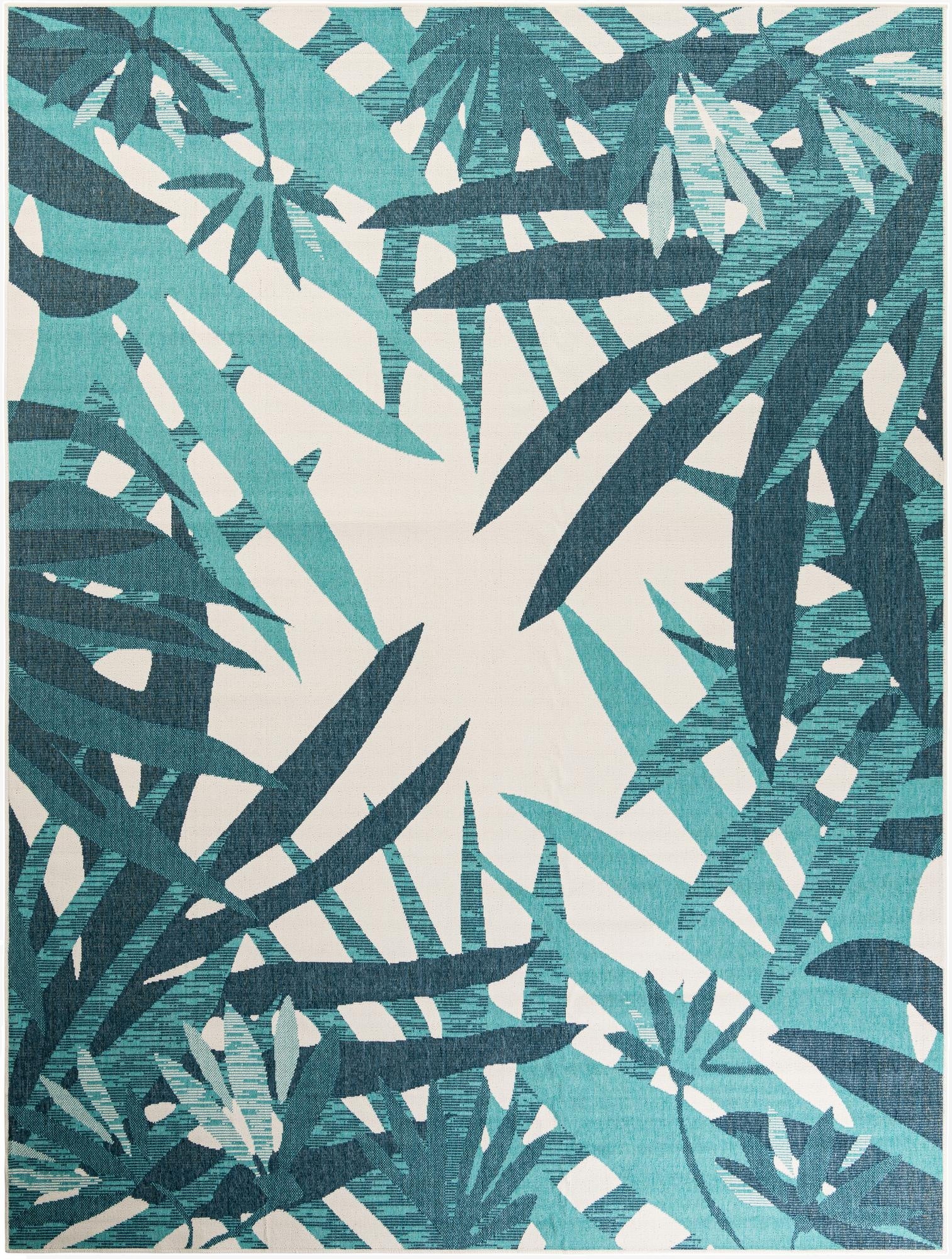 9' x 12'  Washable Botanical Indoor / Outdoor Rug