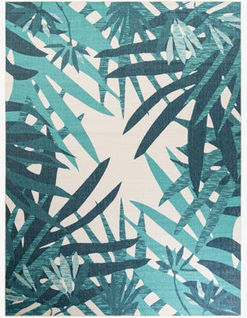 9' x 12' Easy-Clean Botanical Indoor / Outdoor Rug