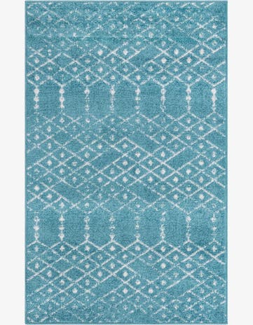 Teal blue Paxon Trellis Rug