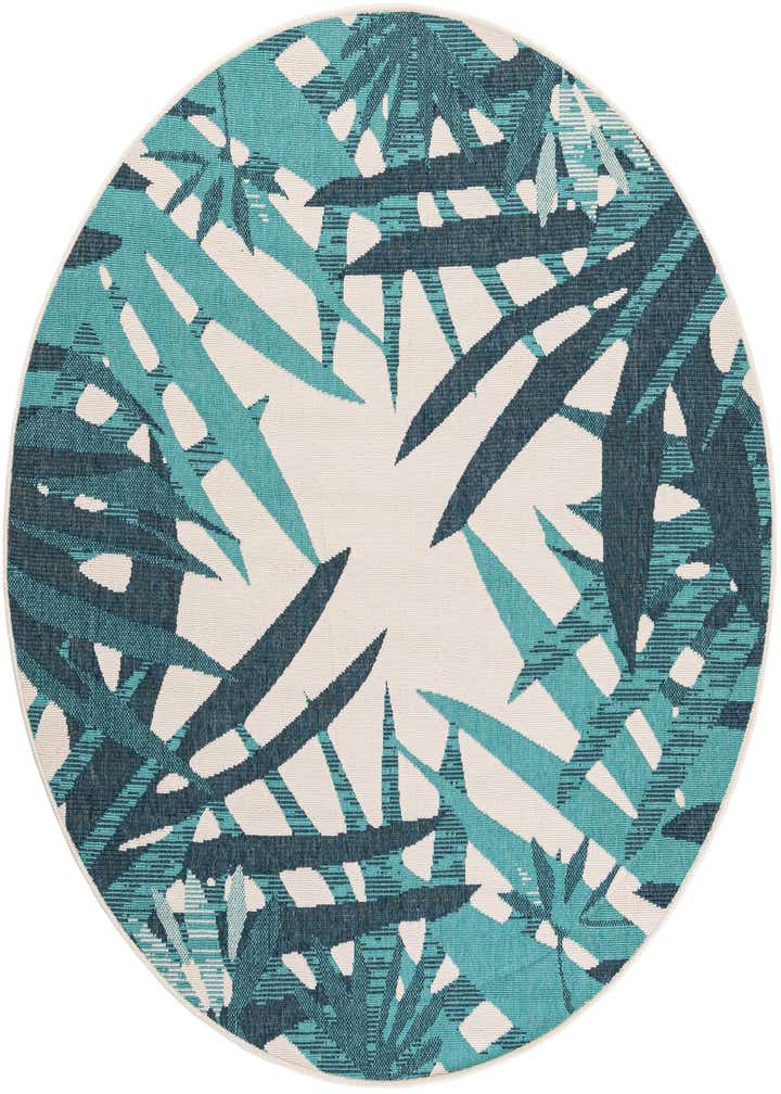 6' x 6' Easy-Clean Botanical Indoor / Outdoor Round Rug