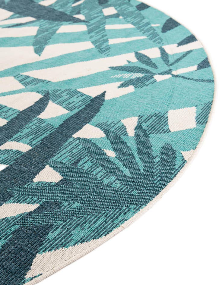 Detail image of 6' x 6' Easy-Clean Botanical Indoor / Outdoor Round Rug