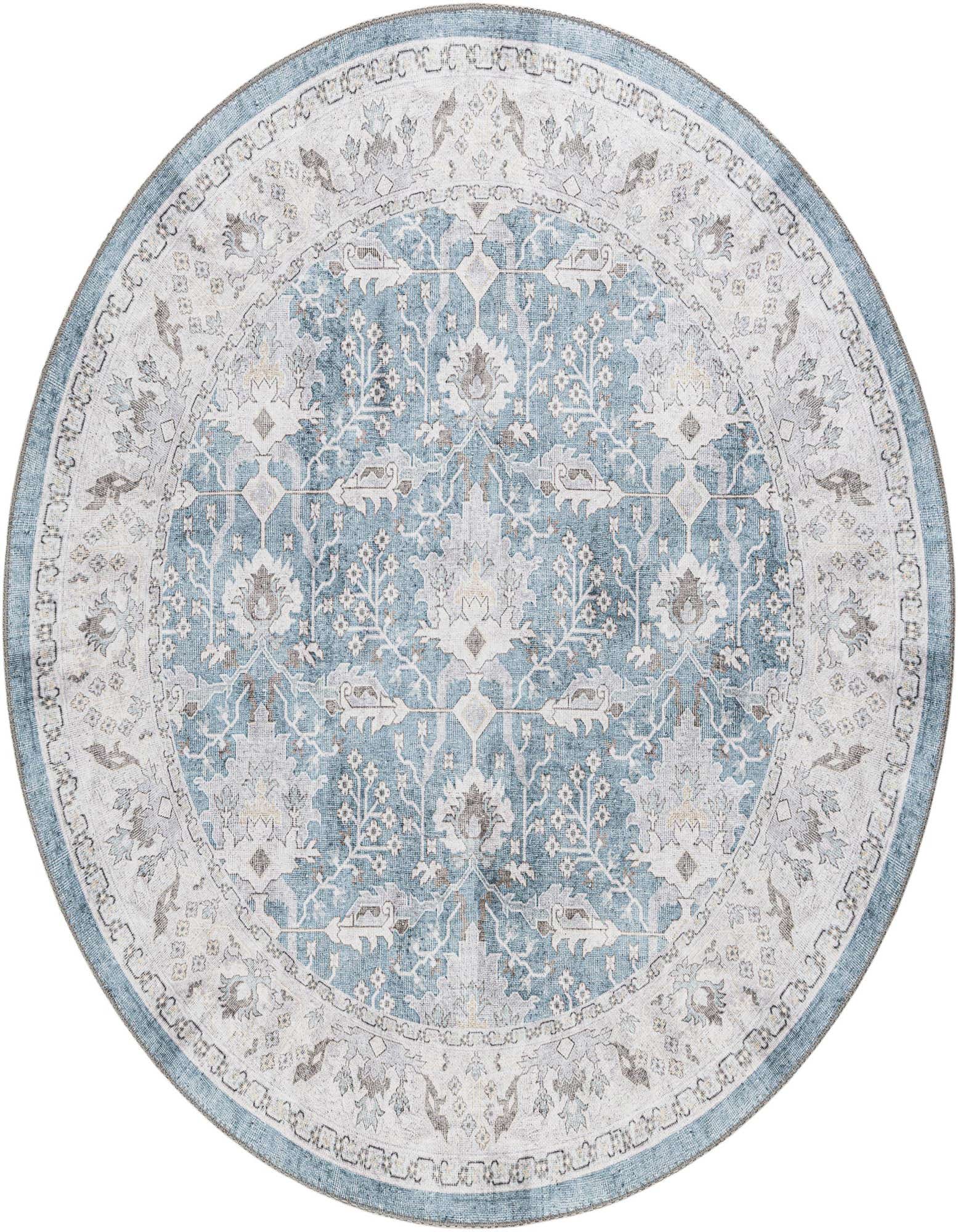 5' 1 x 5' 1 Washable Timeless Round Rug