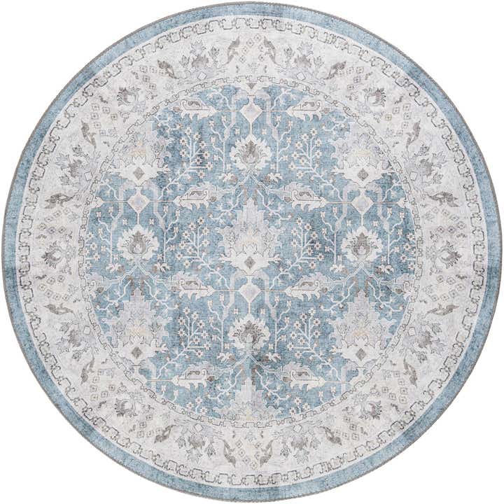 5' 1 x 5' 1 Washable Timeless Round Rug