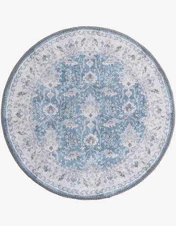 Teal blue Timeless Round Rug