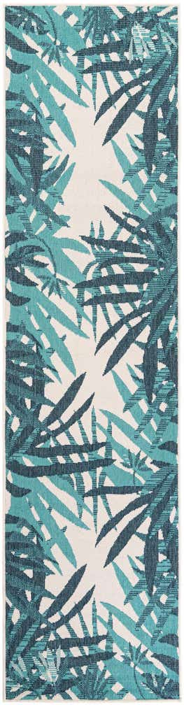 2' 7 x 10' Easy-Clean Botanical Indoor / Outdoor Runner Rug