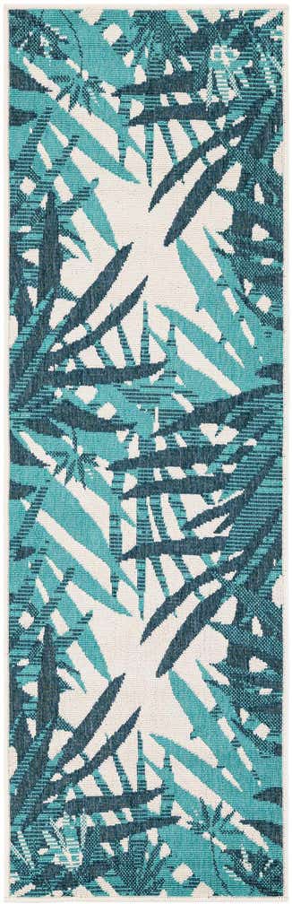 2' x 6' Easy-Clean Botanical Indoor / Outdoor Runner Rug