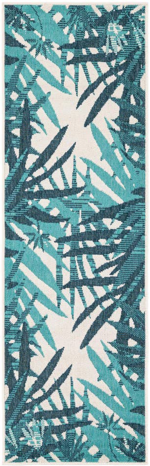 Detail image of 2' x 6' Easy-Clean Botanical Indoor / Outdoor Runner Rug