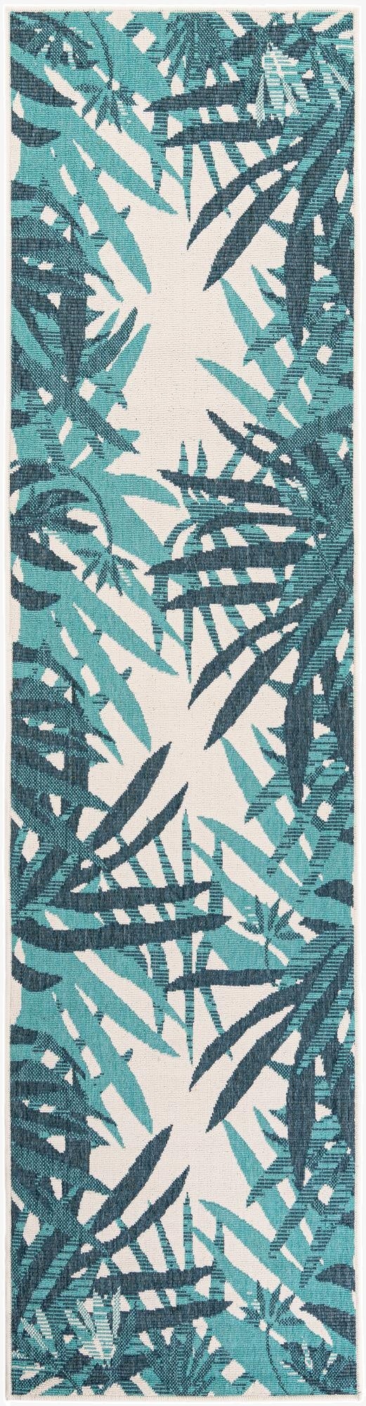 2' 7 x 10'  Washable Botanical Indoor / Outdoor Runner Rug