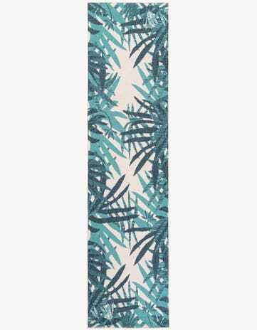 2' 7 x 10' Easy-Clean Botanical Indoor / Outdoor Runner Rug