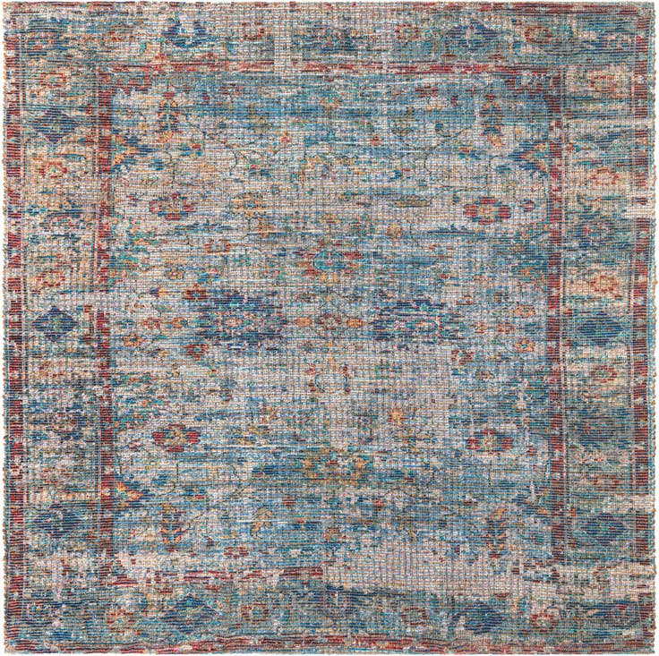 Detail image of 7' 10 x 7' 10 Hand Woven Chenille Jute Square Rug
