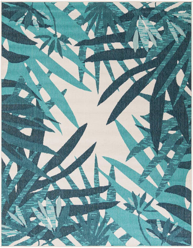 Detail image of 7' 10 x 7' 10 Easy-Clean Botanical Indoor / Outdoor Square Rug