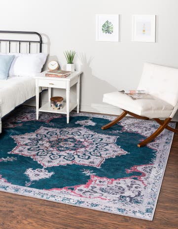 5' 3 x 5' 3 Washable Renaissance Square Rug