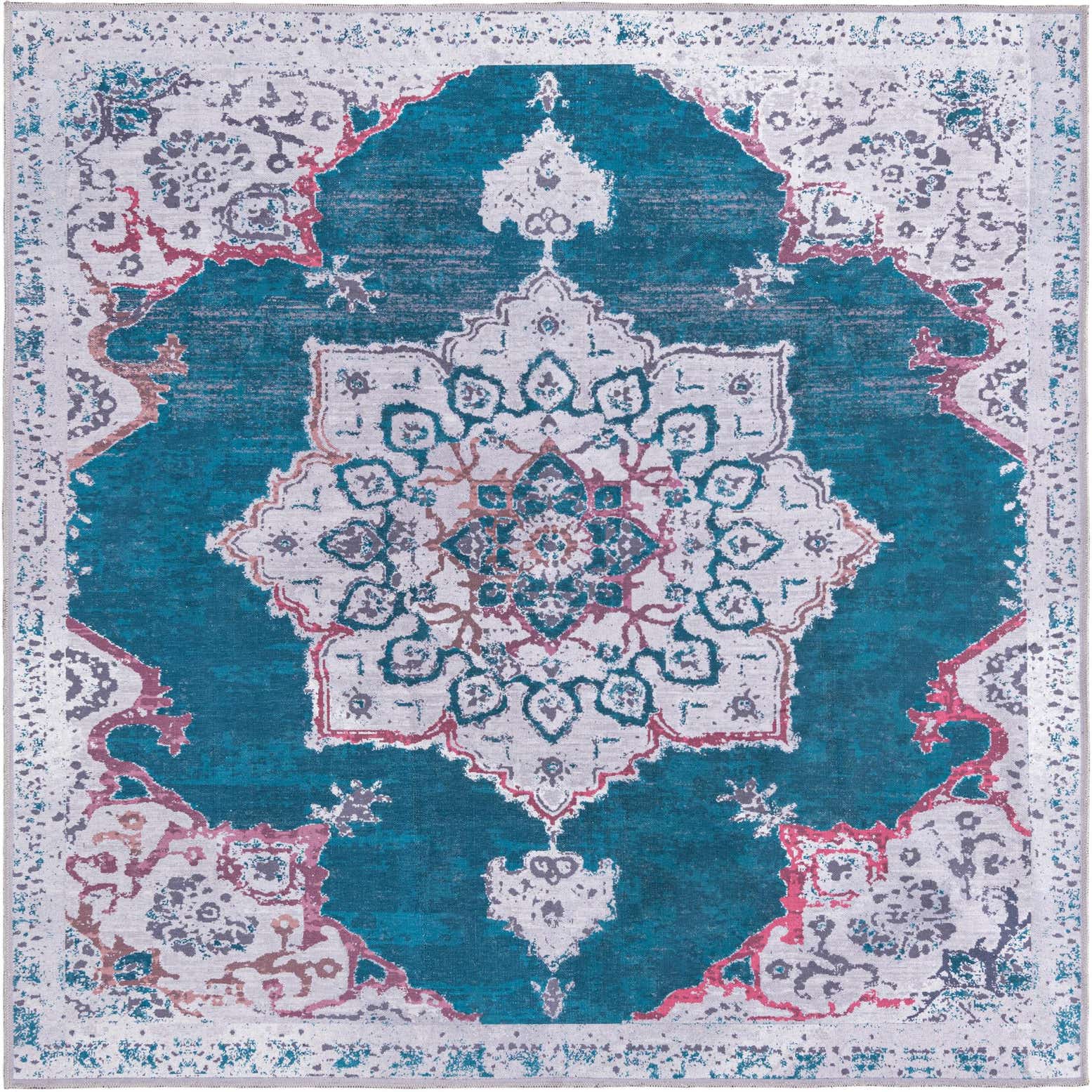 7' 3 x 7' 3 Washable Renaissance Square Rug