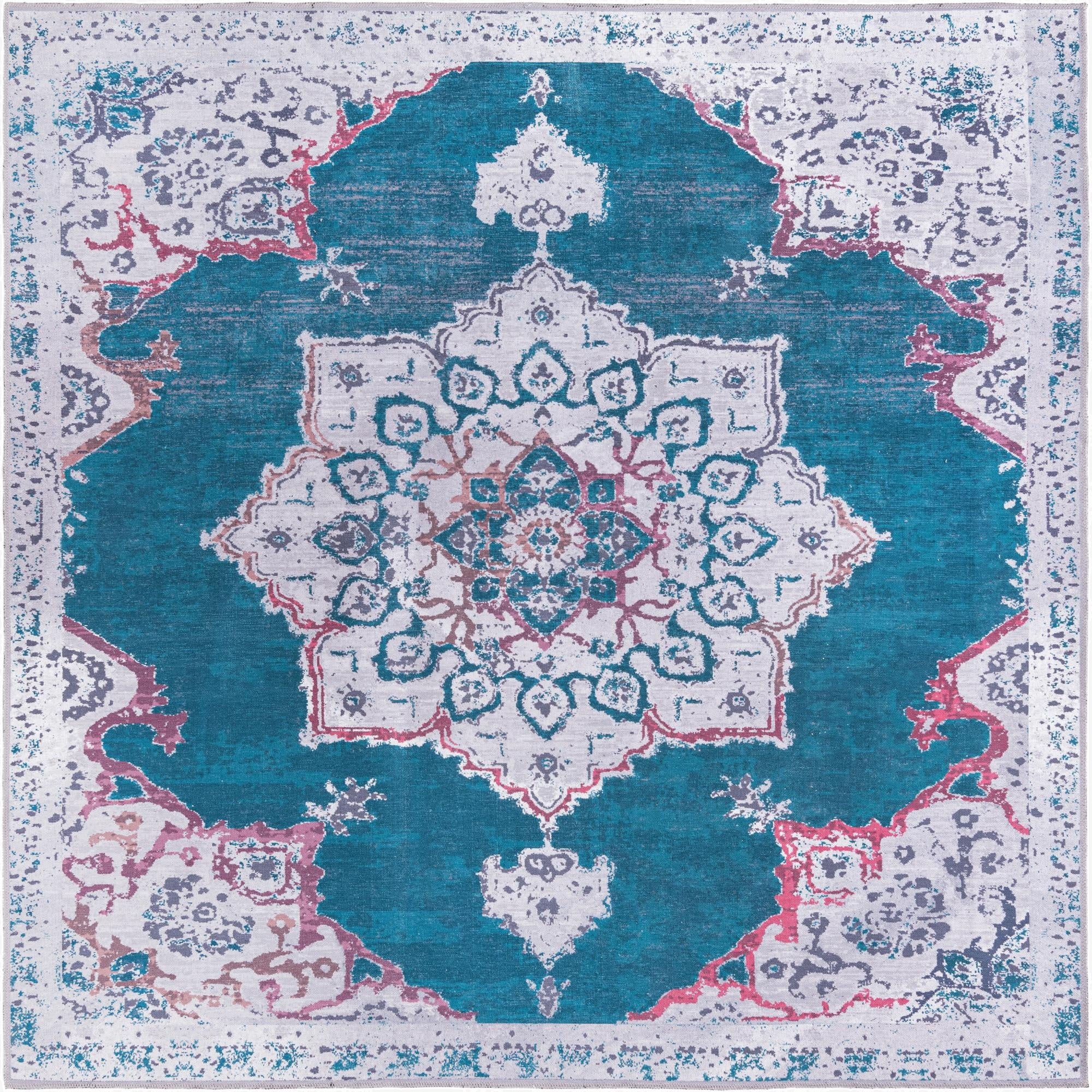 7' 10 x 7' 10  Washable Renaissance Square Rug