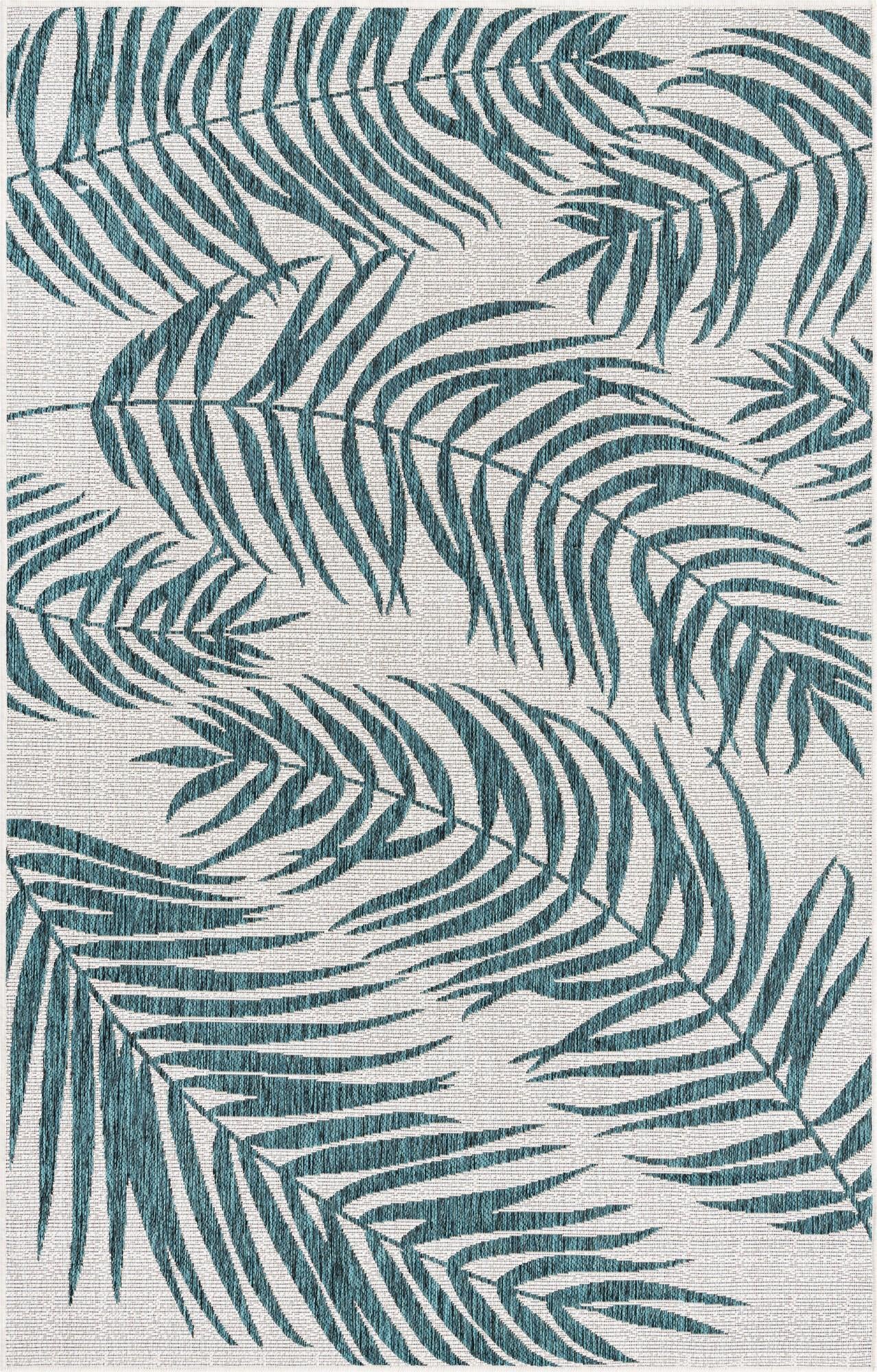 5' 3 x 8' Easy-Clean Botanical Indoor / Outdoor Rug