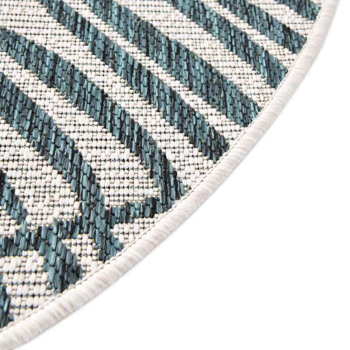 4' x 4' Easy-Clean Botanical Indoor / Outdoor Round Rug