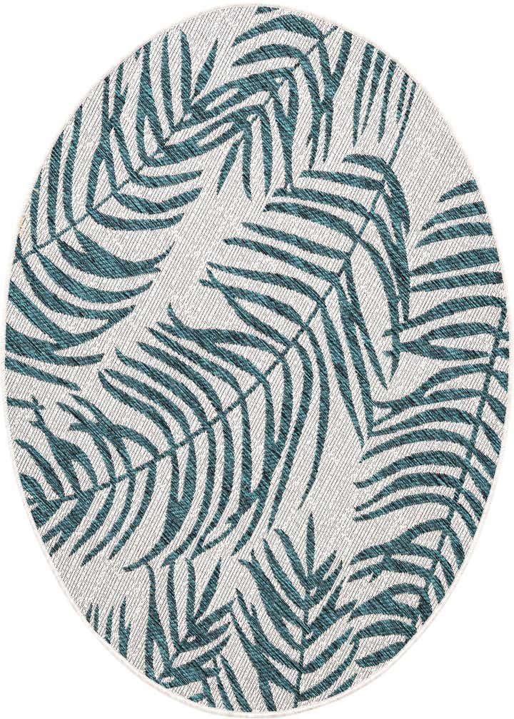 4' x 4' Easy-Clean Botanical Indoor / Outdoor Round Rug