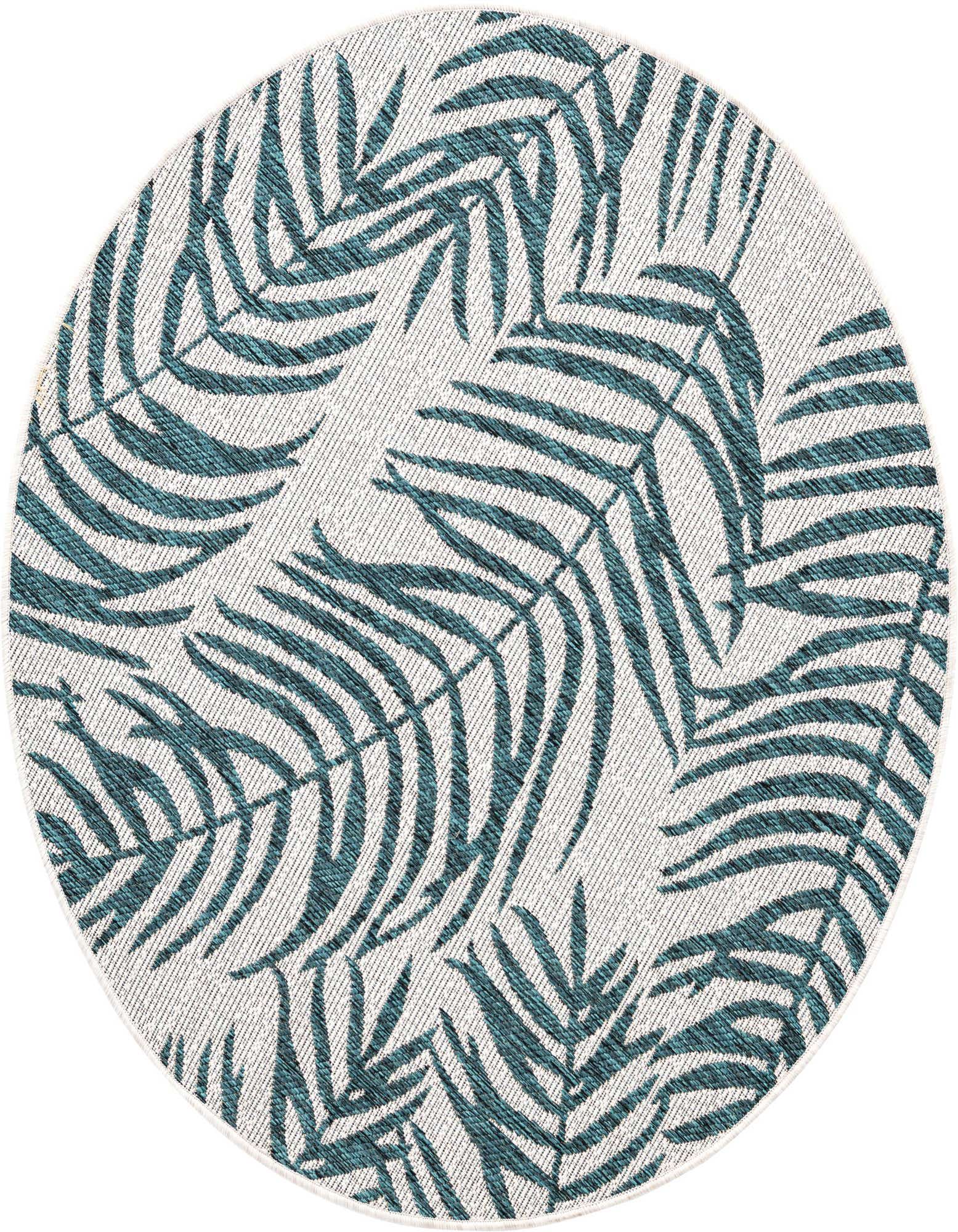 4' x 4' Easy-Clean Botanical Indoor / Outdoor Round Rug