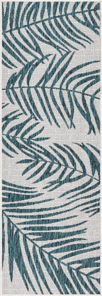 Detail image of 2' x 6' Easy-Clean Botanical Indoor / Outdoor Runner Rug