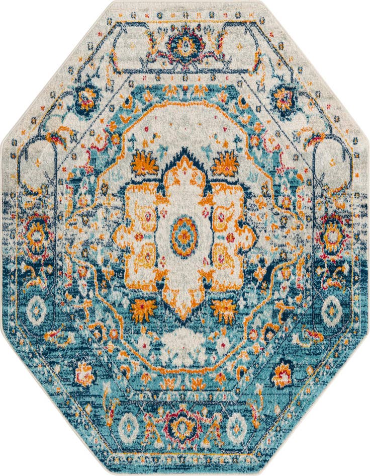 Detail image of 5' 3 x 5' 3 Madeline Vintage Octagon Rug