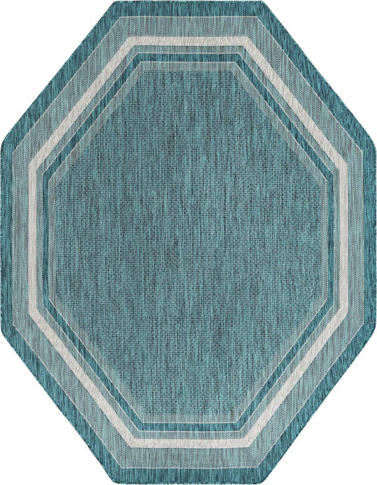 Detail image of 7' 10 x 7' 10 Easy-Clean Border Indoor / Outdoor Octagon Rug