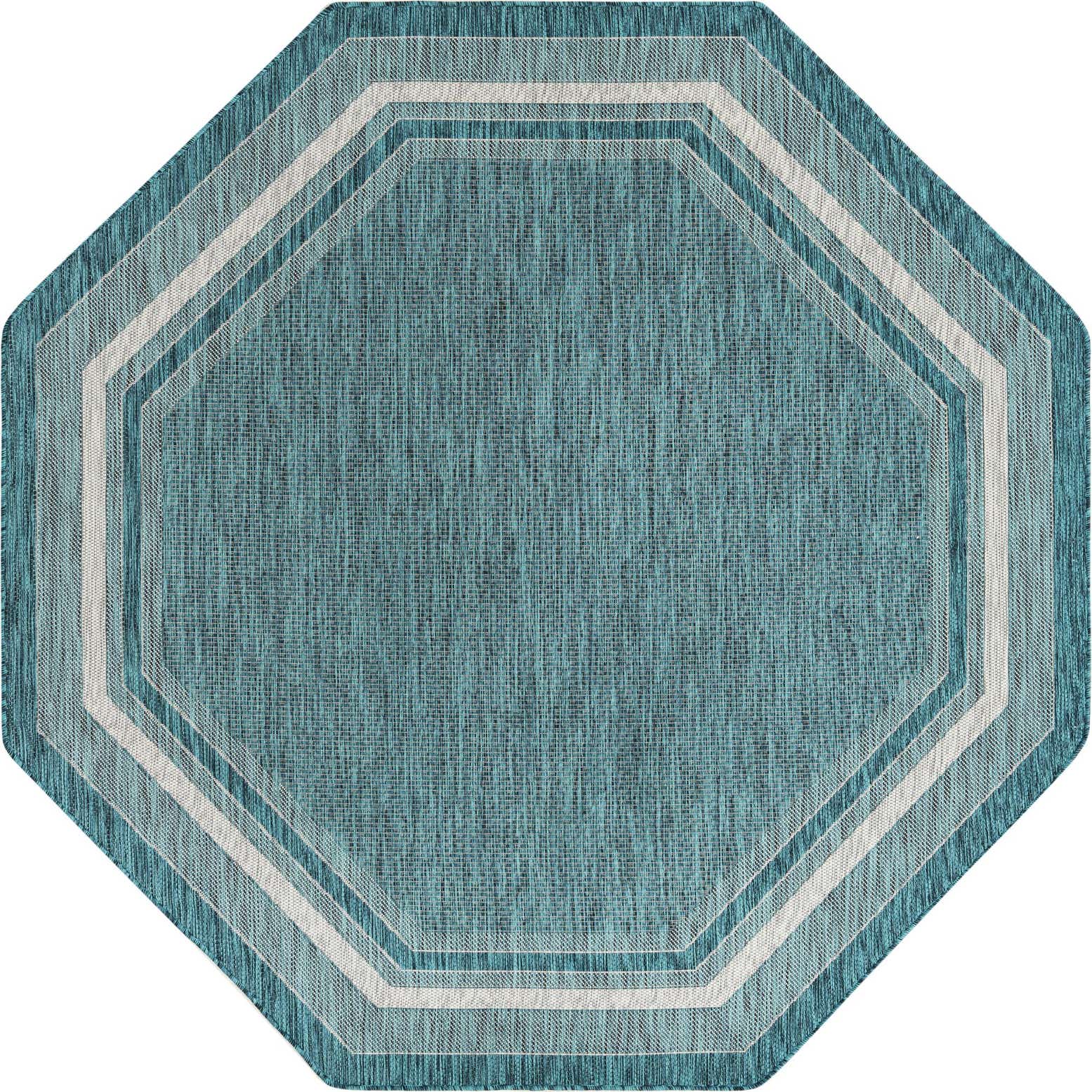 7' 10 x 7' 10 Easy-Clean Border Indoor / Outdoor Octagon Rug