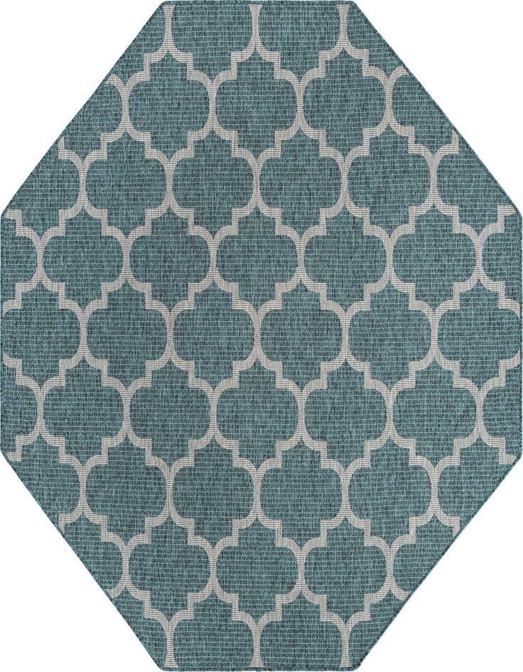 Detail image of 7' 10 x 7' 10 Easy-Clean Trellis Indoor / Outdoor Octagon Rug