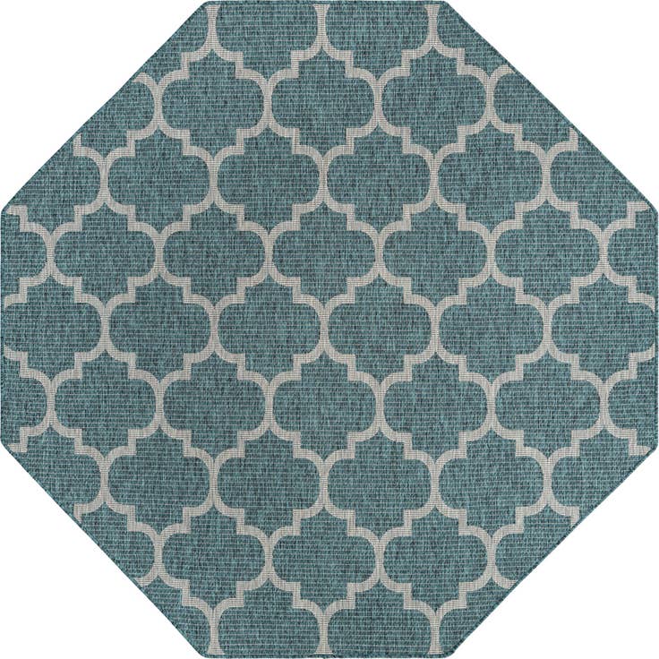 Detail image of 7' 10 x 7' 10 Easy-Clean Trellis Indoor / Outdoor Octagon Rug
