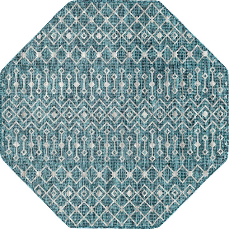Detail image of 5' 3 x 5' 3 Easy-Clean Trellis Indoor / Outdoor Octagon Rug