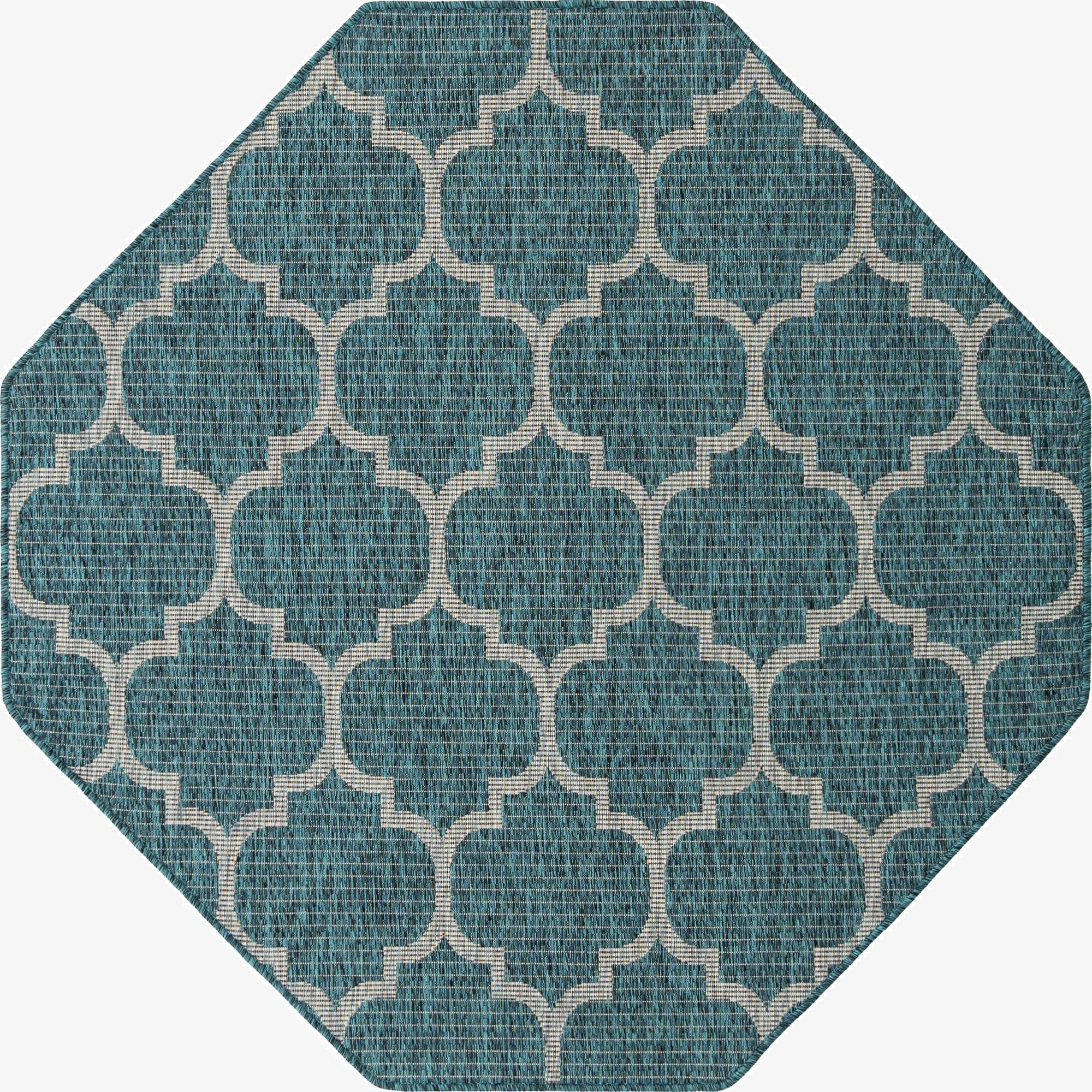 5' 3 x 5' 3  Washable Trellis Indoor / Outdoor Octagon Rug