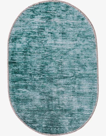 Teal Asha Oval Rug