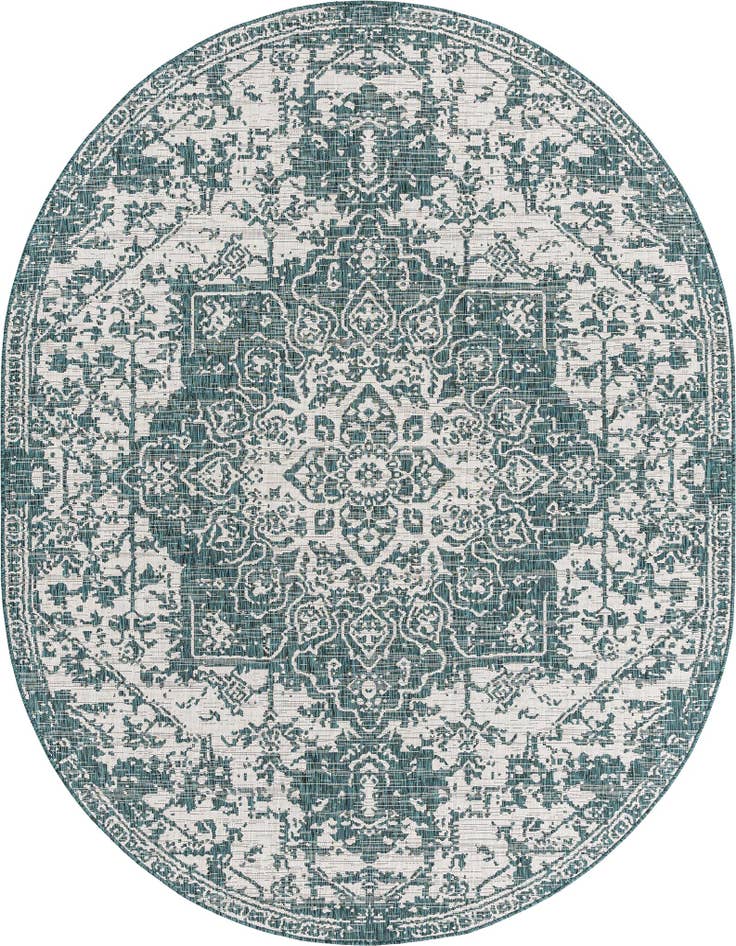 Detail image of 7' 10 x 10' Easy-Clean Jill Zarin Dubai Indoor / Outdoor Oval Rug
