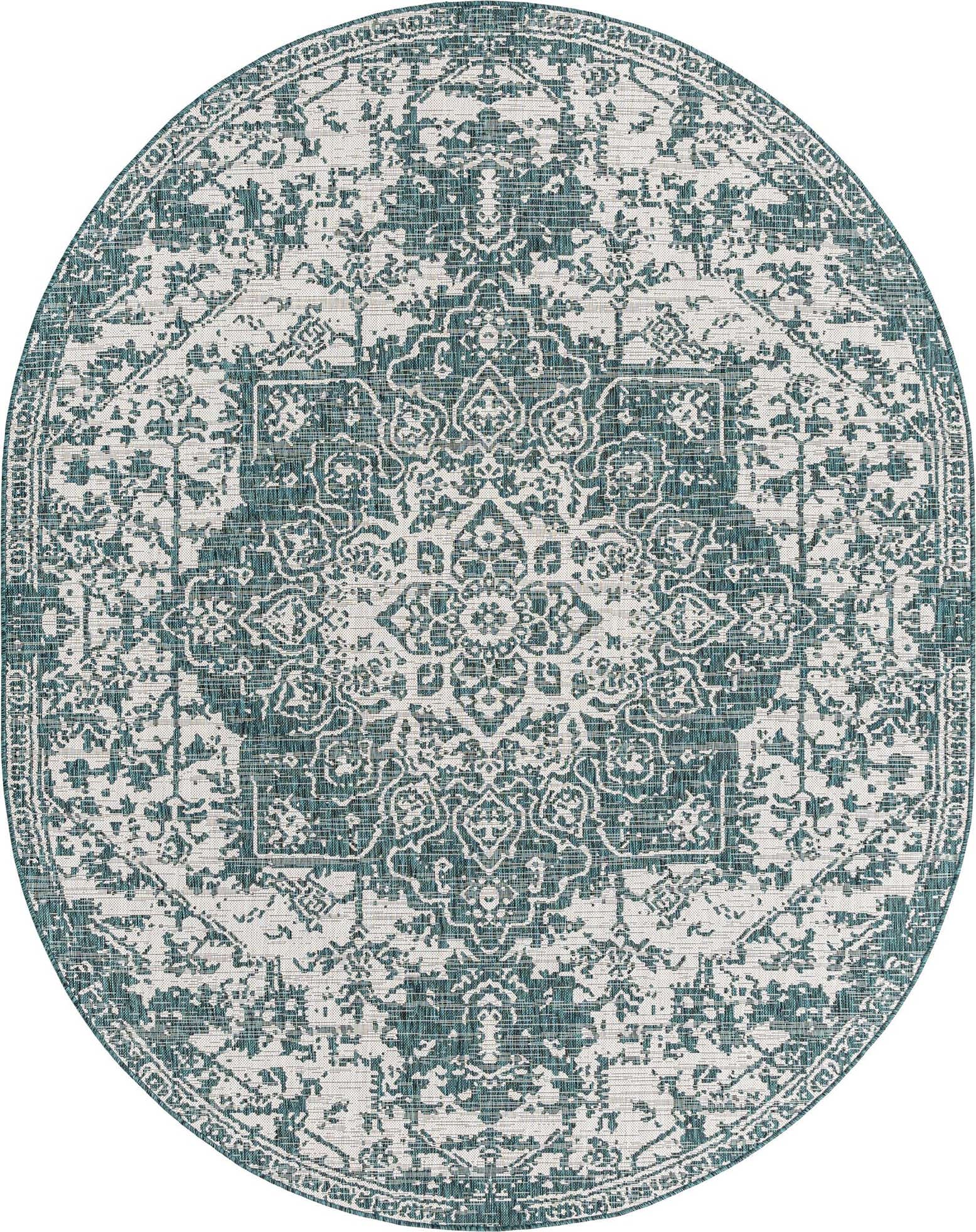 7' 10 x 10' Easy-Clean Jill Zarin Dubai Indoor / Outdoor Oval Rug