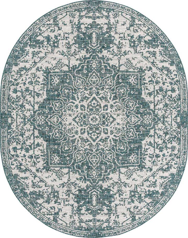 7' 10 x 10' Easy-Clean Jill Zarin Dubai Indoor / Outdoor Oval Rug