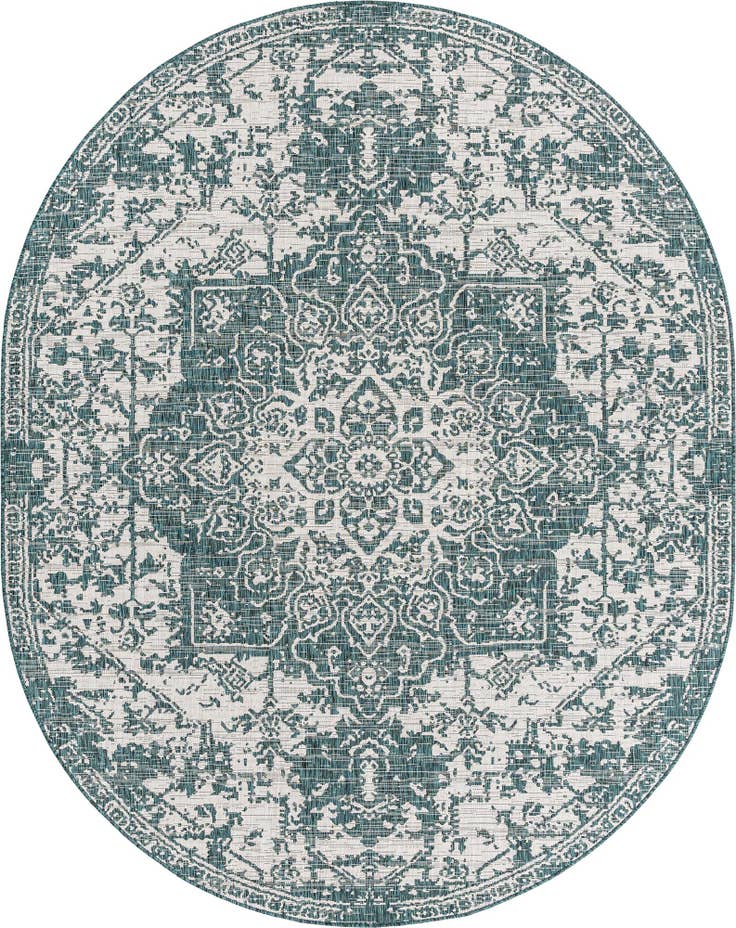 Detail image of 7' 10 x 10' Easy-Clean Jill Zarin Dubai Indoor / Outdoor Oval Rug