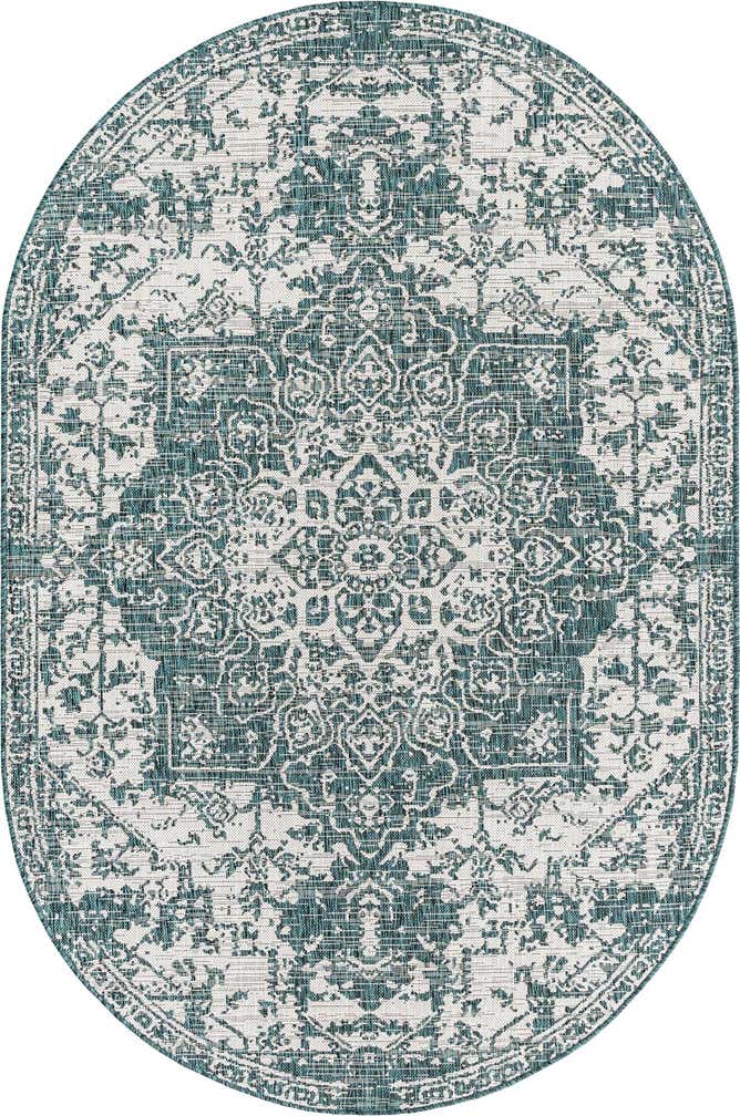 5' 3 x 8' Easy-Clean Jill Zarin Dubai Indoor / Outdoor Oval Rug