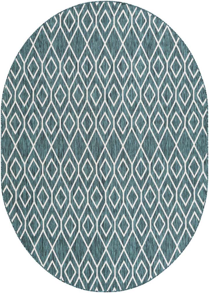 7' 10 x 10' Easy-Clean Jill Zarin Turks and Caicos Indoor / Outdoor Oval Rug