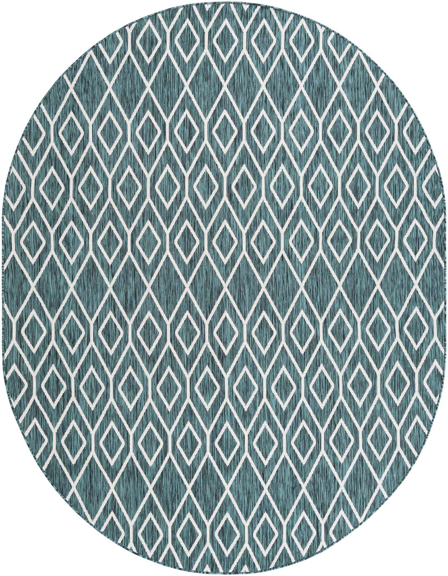 7' 10 x 10' Easy-Clean Jill Zarin Turks and Caicos Indoor / Outdoor Oval Rug