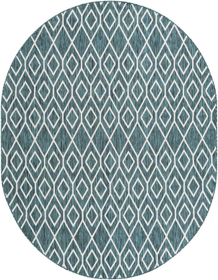 Detail image of 7' 10 x 10' Easy-Clean Jill Zarin Turks and Caicos Indoor / Outdoor Oval Rug