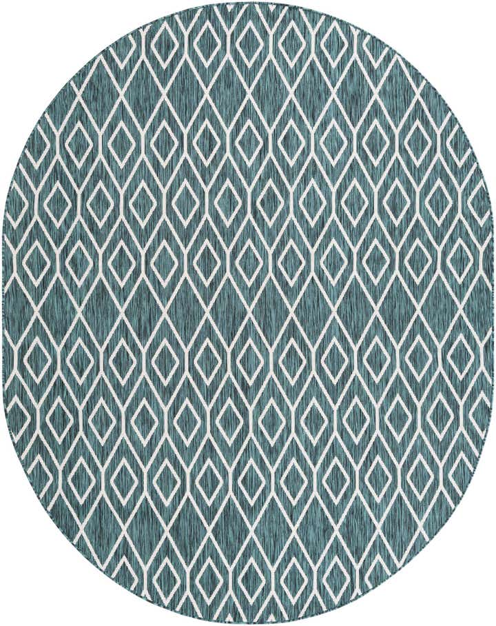 7' 10 x 10' Easy-Clean Jill Zarin Turks and Caicos Indoor / Outdoor Oval Rug