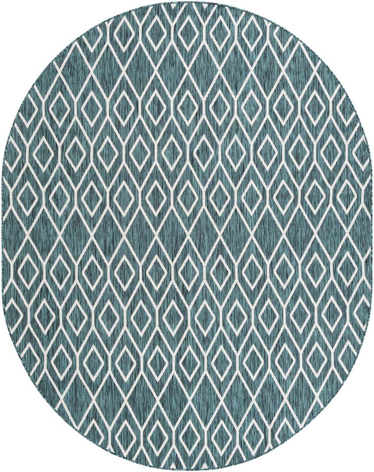 Detail image of 7' 10 x 10' Easy-Clean Jill Zarin Turks and Caicos Indoor / Outdoor Oval Rug