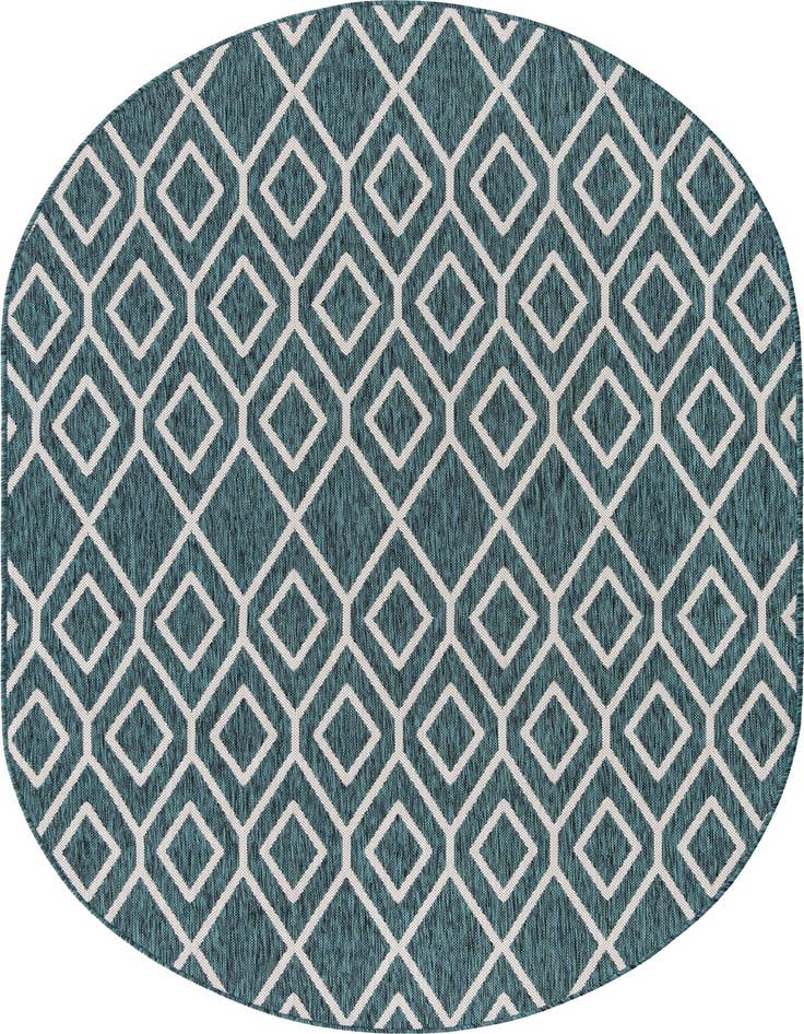 Detail image of 5' 3 x 8' Easy-Clean Jill Zarin Turks and Caicos Indoor / Outdoor Oval Rug